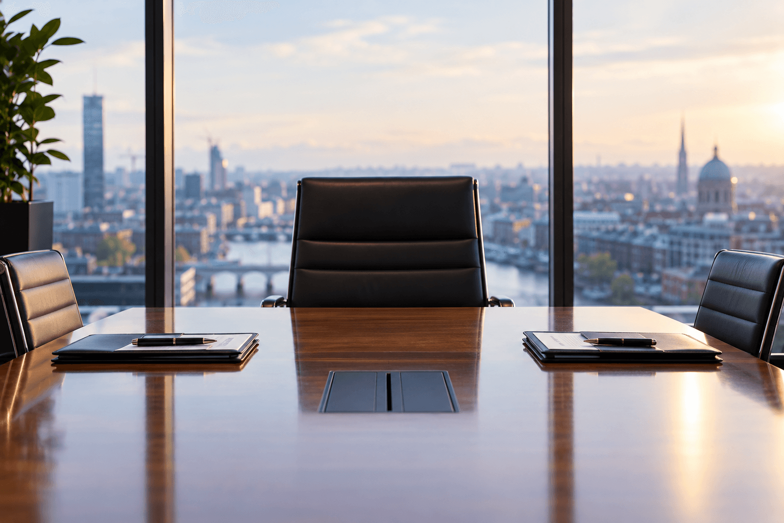 Company directors seated around a boardroom table during a board meeting.